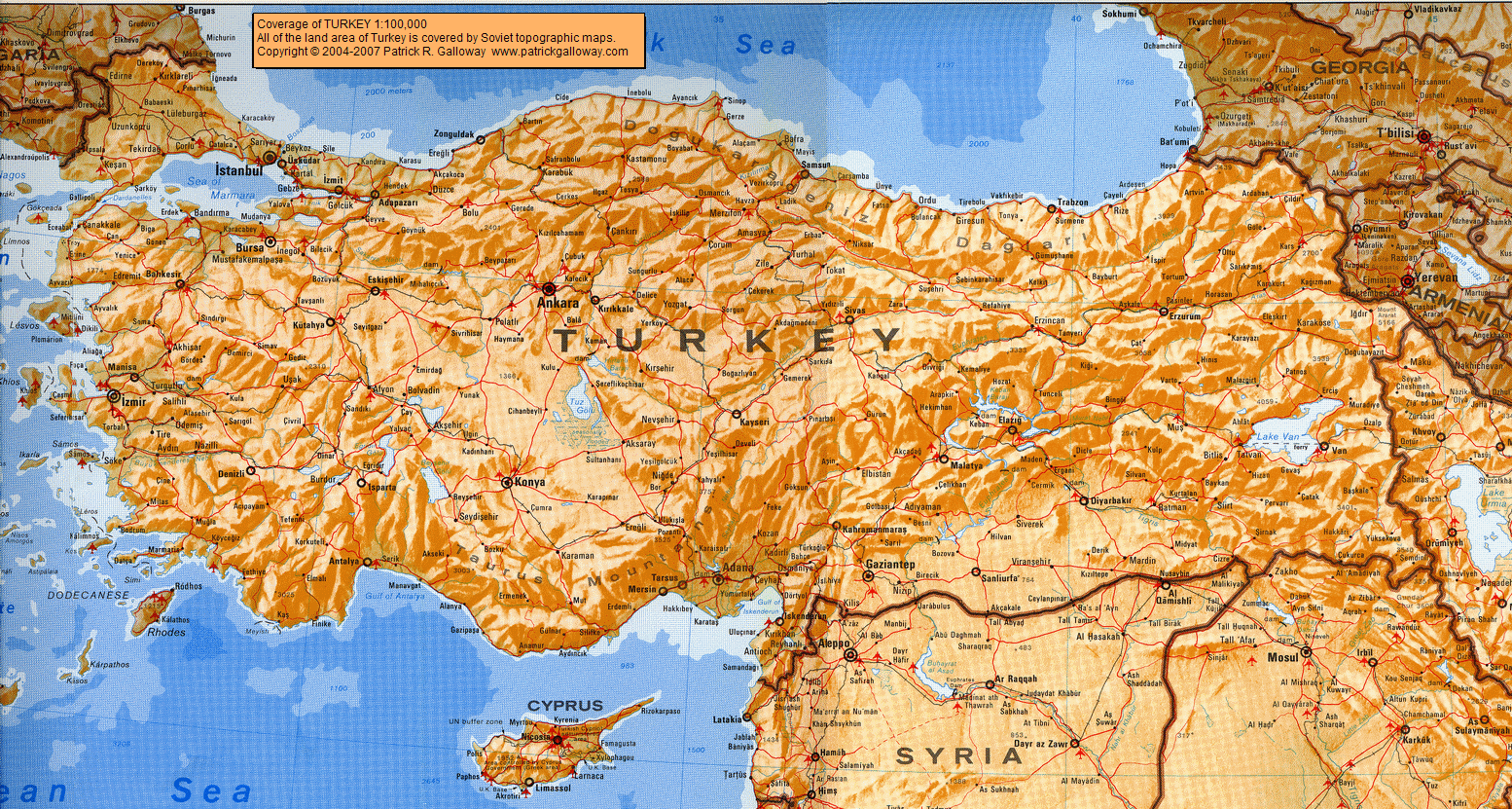Turkey Geography Map